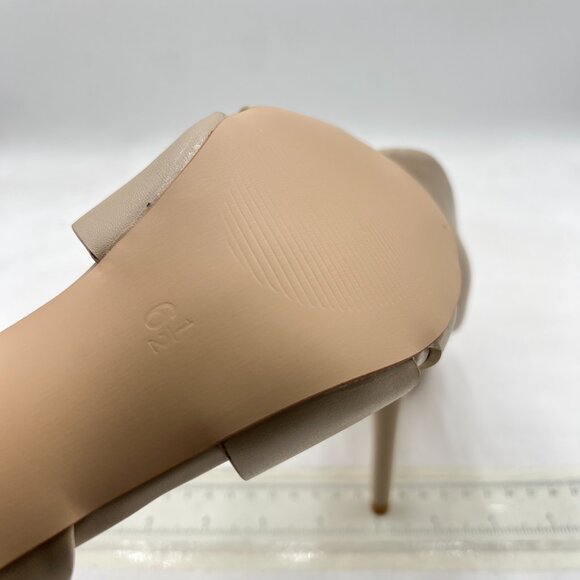 Pazzion Beige Sexy Open Toe High Heel Slip On Stiletto Heeled Two Pieces Sandals - Picture 6 of 8